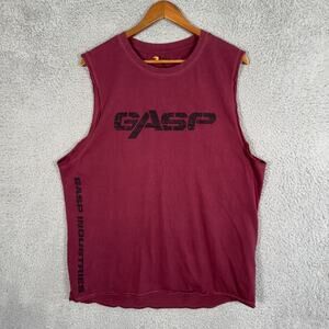 GASP Mens XL Vintage Tank Top Size Red Workout Gym Fitness